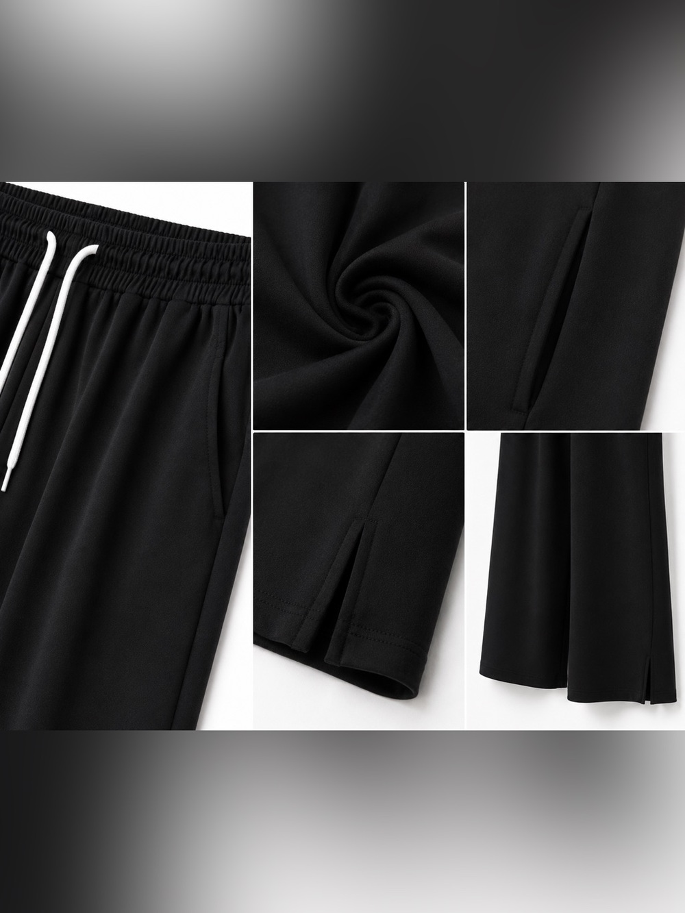 Zenana Black Wide Leg Palazzo Pants Womens Large Elastic Waist Soft Stretch - Picture 4 of 5